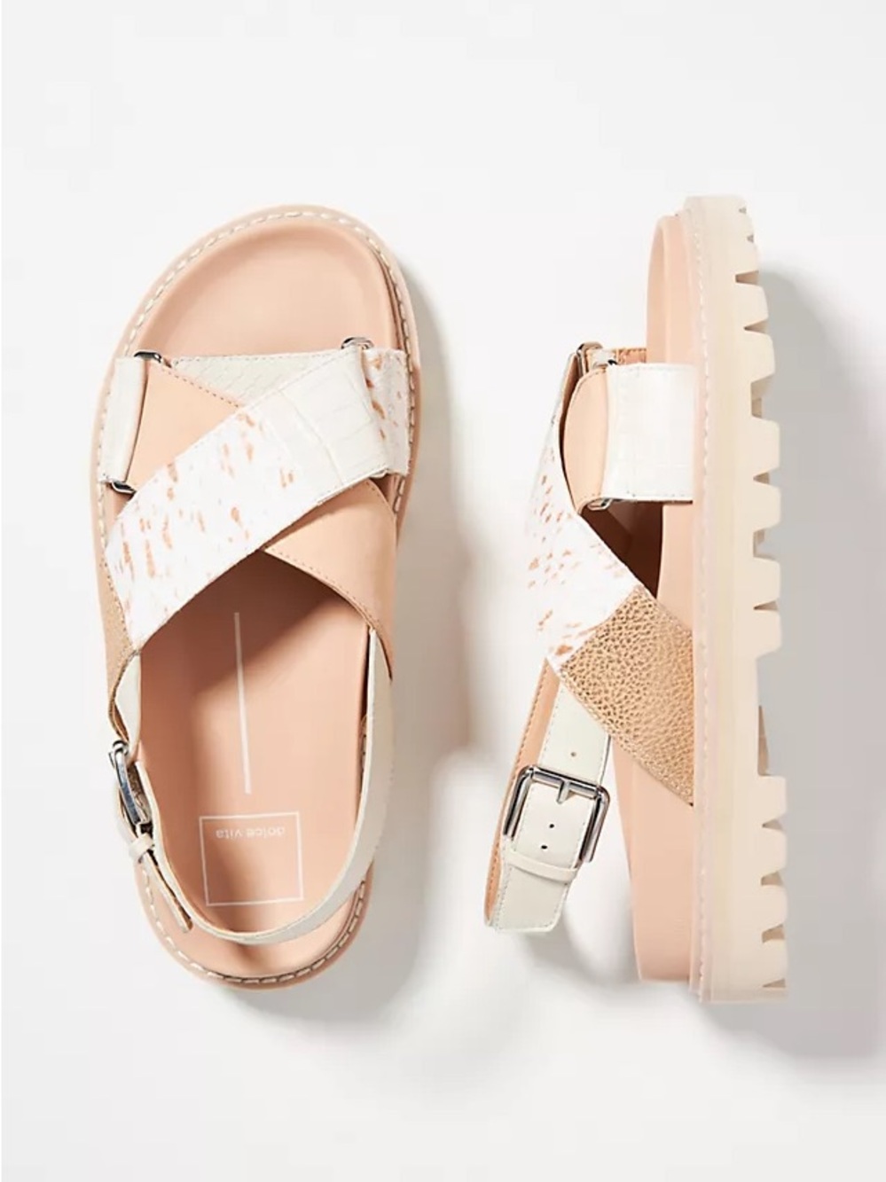 Women Dolce Vita Niles Sport Sandal Natural Animal 8.5 Leather